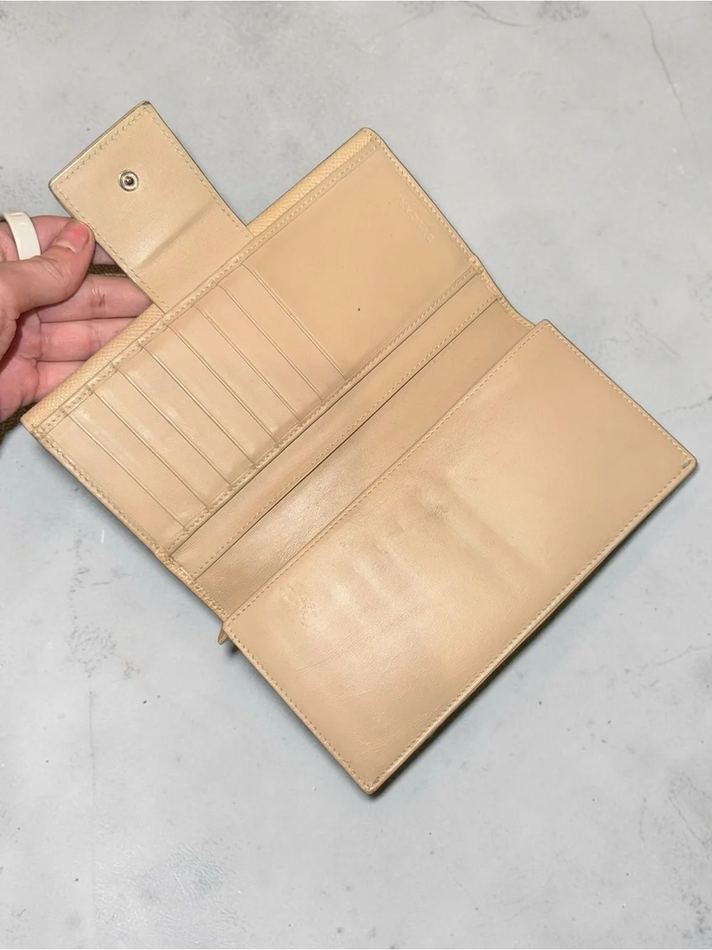 Bvlgari Leather Long Wallet with Circular Metal Clasp